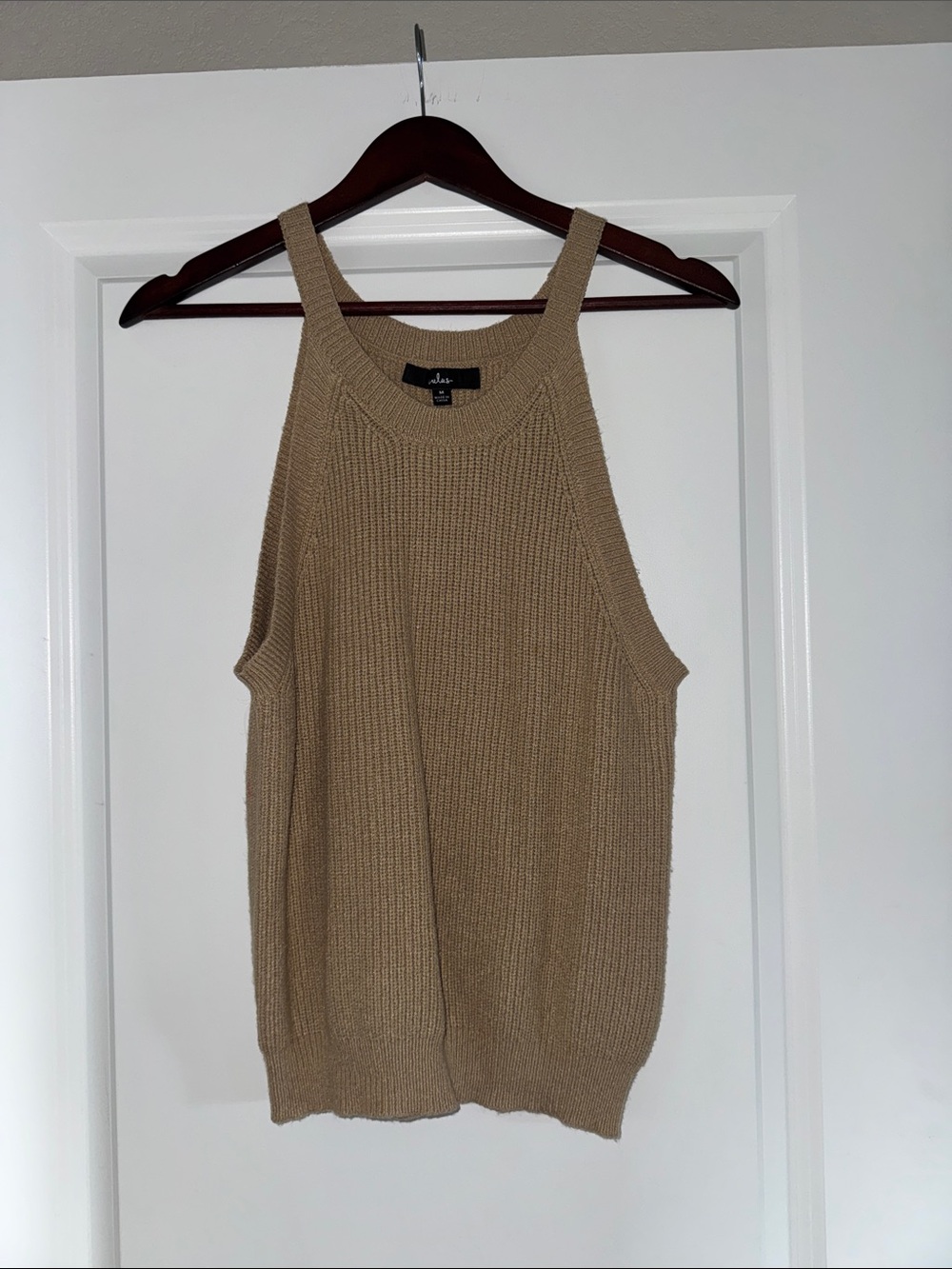 Lulu's Tan Knit Racerback Tank Top